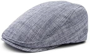 YOFARCHOY Linen Flat Cap for Men