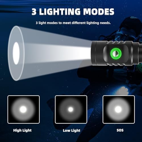 WINDFIRE Diving Light Headlamp with 3 Modes Waterproof 80m Flashlight