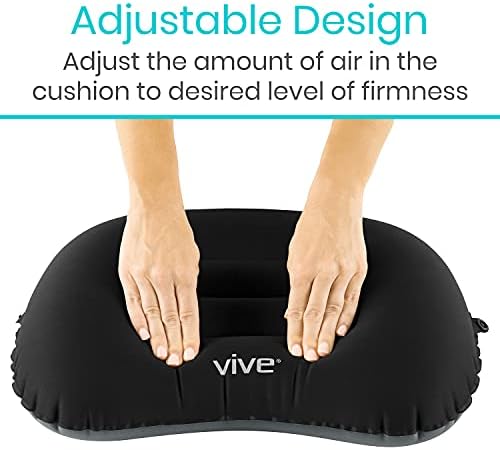 Vive Inflatable Lumbar Pillow - Adjustable Back Support for Travel Car Office