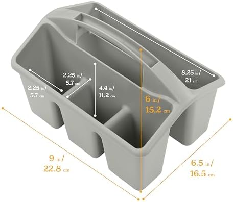 ECR4Kids 4-Compartment Storage Caddy Set Grey 6-Pack