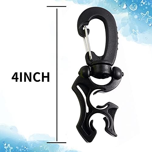 2 Packs Scuba Hose Clips with Snap Hooks for Diving
