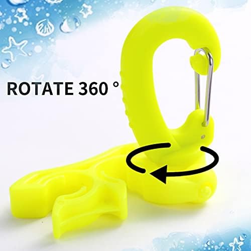 2 Packs Scuba Hose Clips with Snap Hooks for Diving