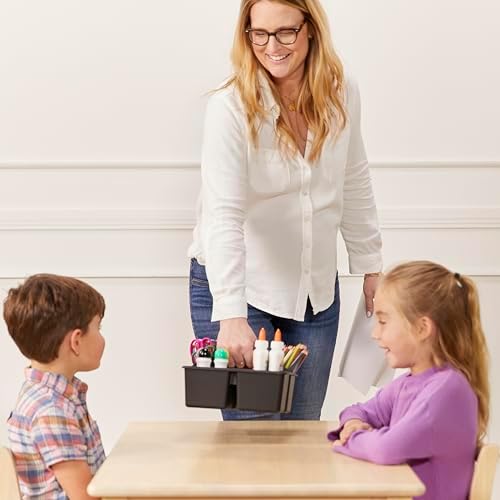 ECR4Kids 4-Compartment Caddy Set Black 6-Pack