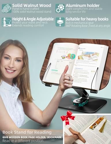 MEUXG Adjustable Book Stand with 360 Rotate
