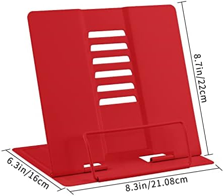 Honagu Adjustable Book Stand for Textbook and Tablet Red
