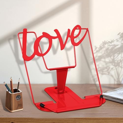 Honagu Adjustable Metal Book Stand - Red 1