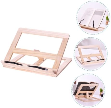 Foldable Book Stand - Wooden Beige Multi-Function Desk Organizer