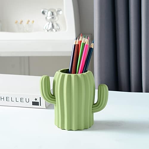 YOSCO Cute Cactus Silicone Pen Holder Green