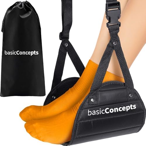 Memory Foam Airplane Foot Hammock - Adjustable Travel Foot Rest