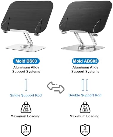 Adjustable Book Stand with 360 Rotating Base and Page Clips 1