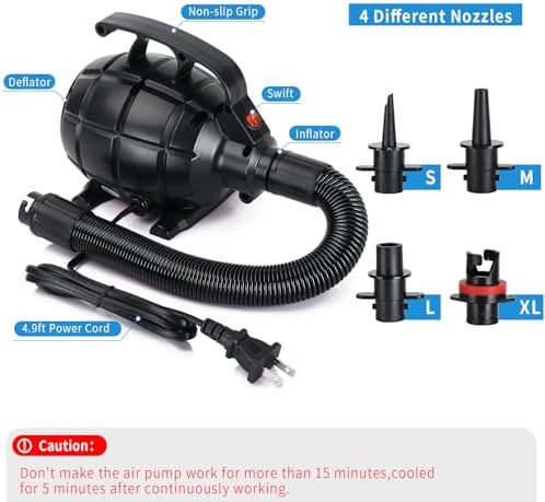 ROMELANDS Electric Air Pump with 4 Nozzles for Inflatables 1