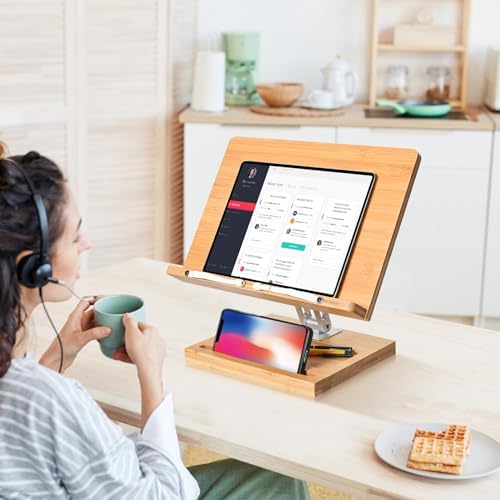 Adjustable 360 Book Stand with Elastic Page Clips