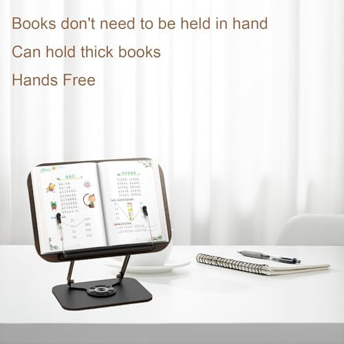 Fantemo Adjustable Book Stand with 360 Rotating Base
