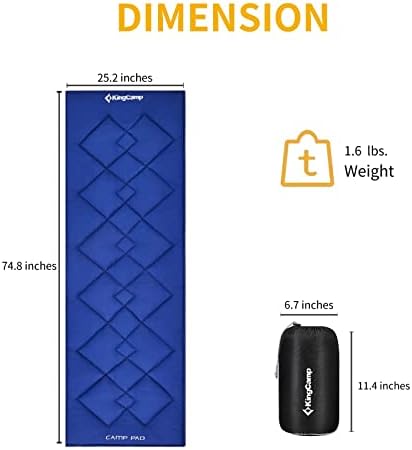 KingCamp Camping Sleeping Pad 75x25 Navy