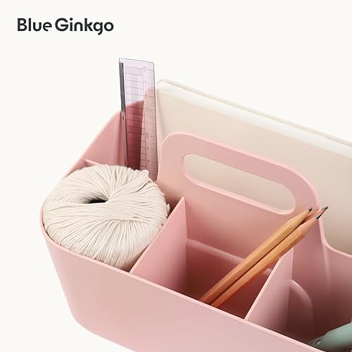 BLUE GINKGO Stackable Organizer Caddy Pink Rectangle