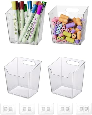 Clear Adhesive Wall Storage Bins 4 Pack 1