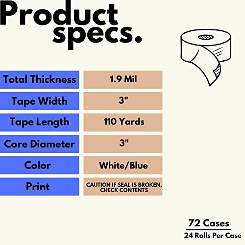 Tamper Evident Packing Tape 3 Inch x 110 Yards 1728 Pack