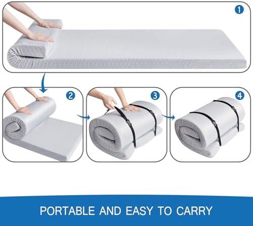 Coldwind 3 Inch Memory Foam Camping Mattress Pad Gray