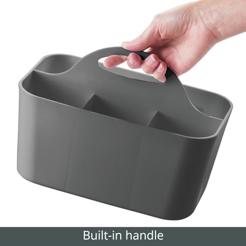 mDesign Plastic Storage Organizer 2 Pack - Dark Gray