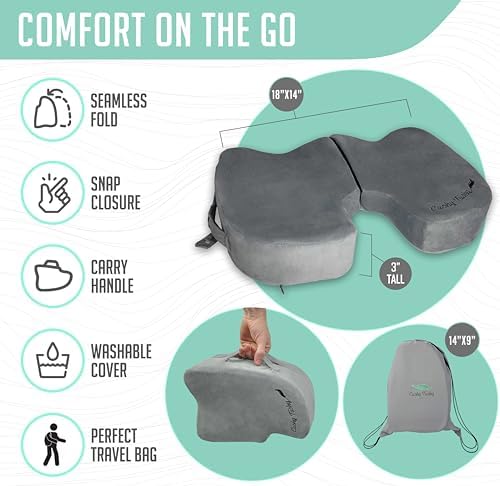 Premium Foldable Seat Cushion for Sciatica Lower Back Pain Relief
