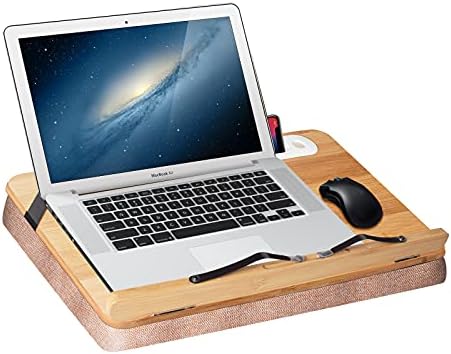 Wishacc Bamboo Book Stand with Page Clips and Tray