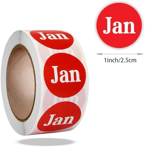 12 Rolls Round Multicolor Baby Milestone Labels