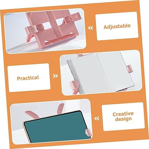 SEWACC Pink ABS Book Stand with Phone and Tablet Holder