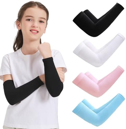 4 Pairs UV Protection Arm Sleeves for Kids
