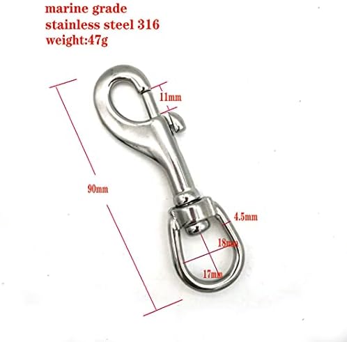 3-12 Inch Swivel Eye Bolt Snap Hook - 2Pcs