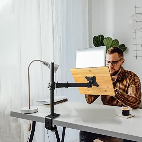 Bamboo Book Stand with Clamp and Page Clips
