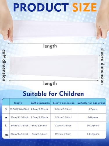 Newcotte 12 Pair Arm Sleeves for Kids