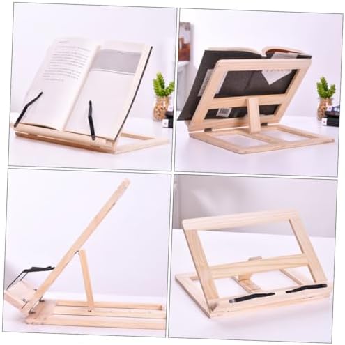 Foldable Book Stand - Wooden Beige Multi-Function Desk Organizer