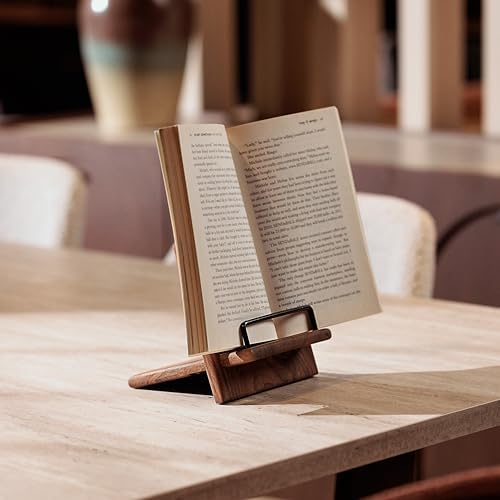 TILISMA Adjustable Wooden Book Stand for Kitchen and Reading