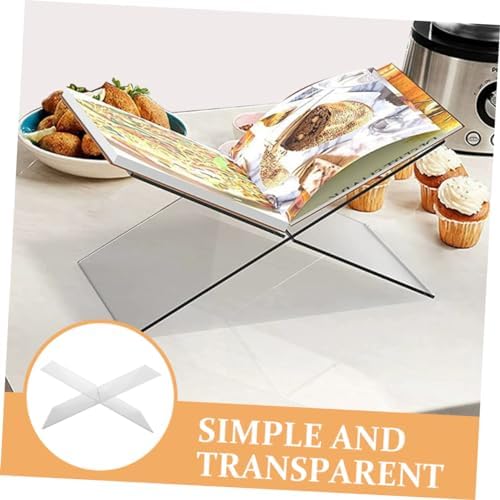 NAMOARLY Acrylic Book Stand for Kitchen and Reading
