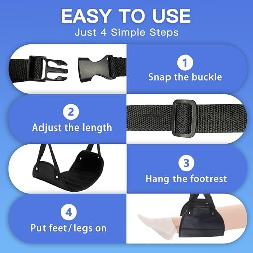 2-Pack Airplane Footrest Hammock - Travel Comfort Solution
