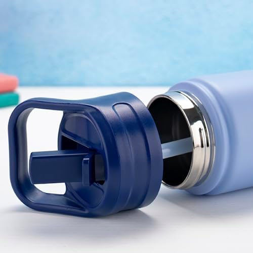 Custom Kids Water Bottle with Engraved Name and Icon 12 oz Sky Blue