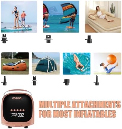 Tuomico Electric SUP Pump 20PSI Portable Inflatable Air Compressor with Deflation