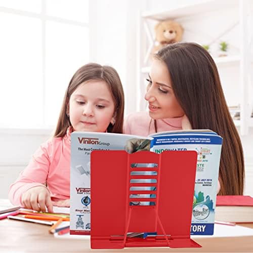 Honagu Adjustable Book Stand for Textbook and Tablet Red