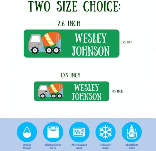 128 Waterproof Dishwasher Safe Kid Name Labels with Cute Pattern 4