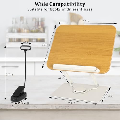 360 Adjustable Book Stand with USB Light