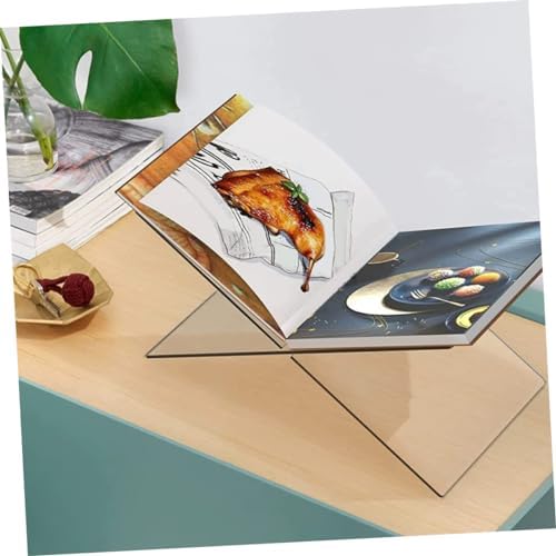 Hoement Acrylic Book Stand for Desk and Kitchen