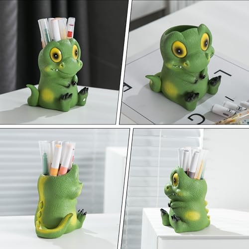Cute Dinosaur Pen Holder - Unique Desk Organizer for Kids and Adults