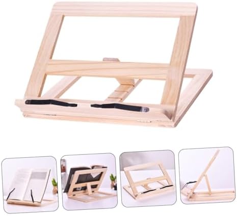 Foldable Book Stand - Wooden Beige Multi-Function Desk Organizer