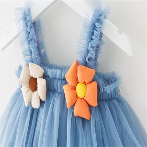 Toddler Girl Tulle Tutu Dress with 3D Flowers