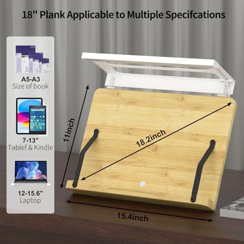 Boyanda Foldable Book Stand with Light 154 x 110 Inch