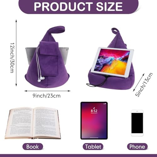 Tioncy Book Stand Pillow Stand for Tablets and Books Purple