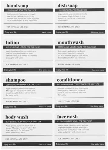 SHINEOFI 8 Sheets White Waterproof Labels for Bottles