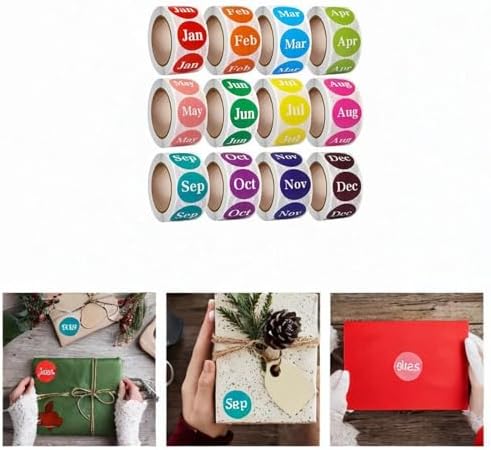 12 Rolls Round Multicolor Baby Milestone Labels