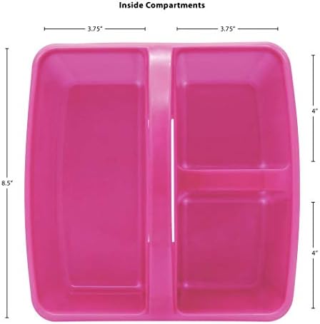 Pink 3-Compartment Storage Caddy 6-Pack for Classrooms