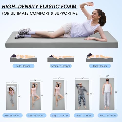 CYMULA 3 Inch Memory Foam Camping Mattress Pad 1